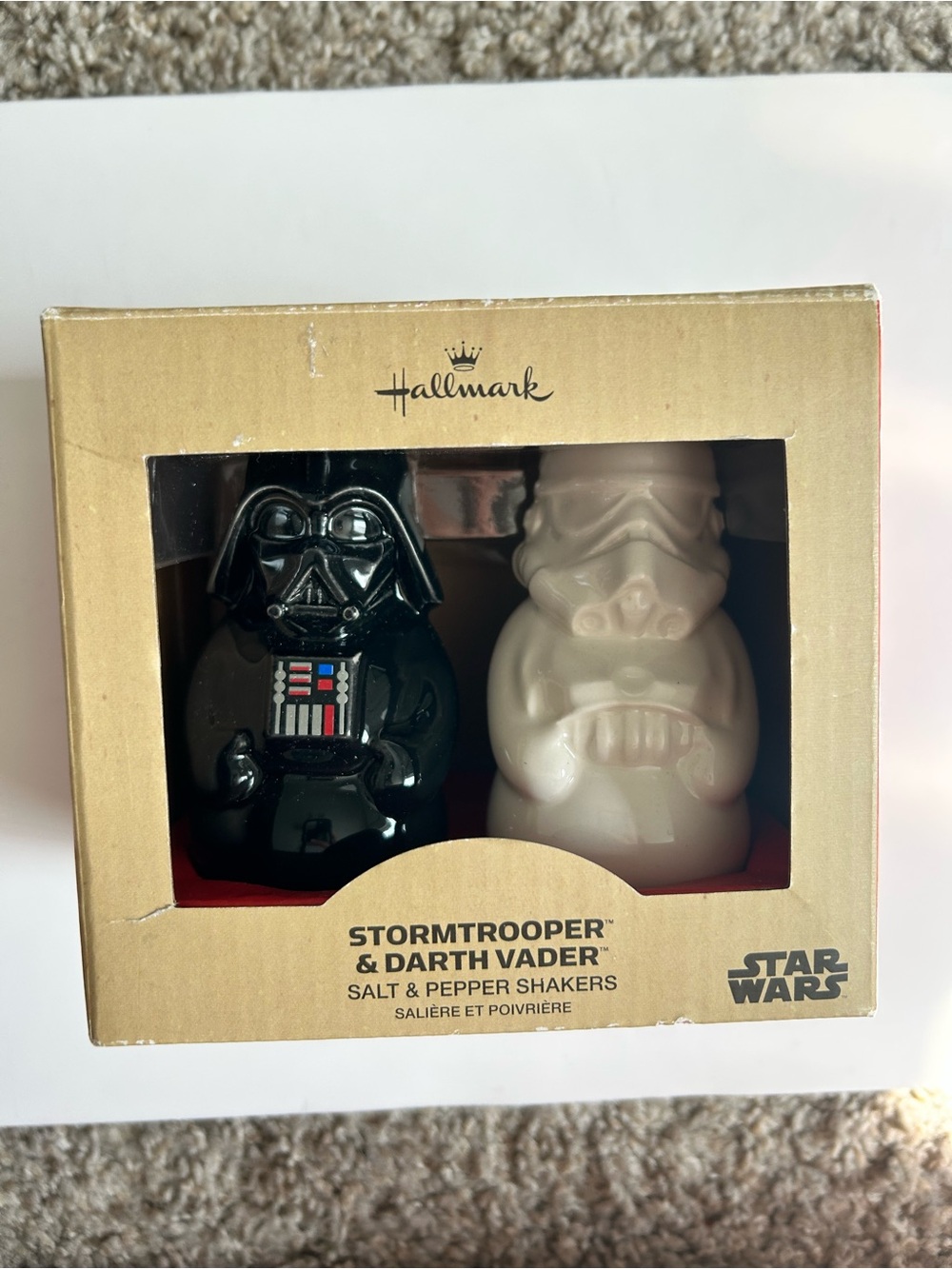 Hallmark red Stormtrooper Holiday Box salt and pepper shakers